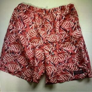 Vineyard Vines pink and White Swim Trunks with Tropical fish Design